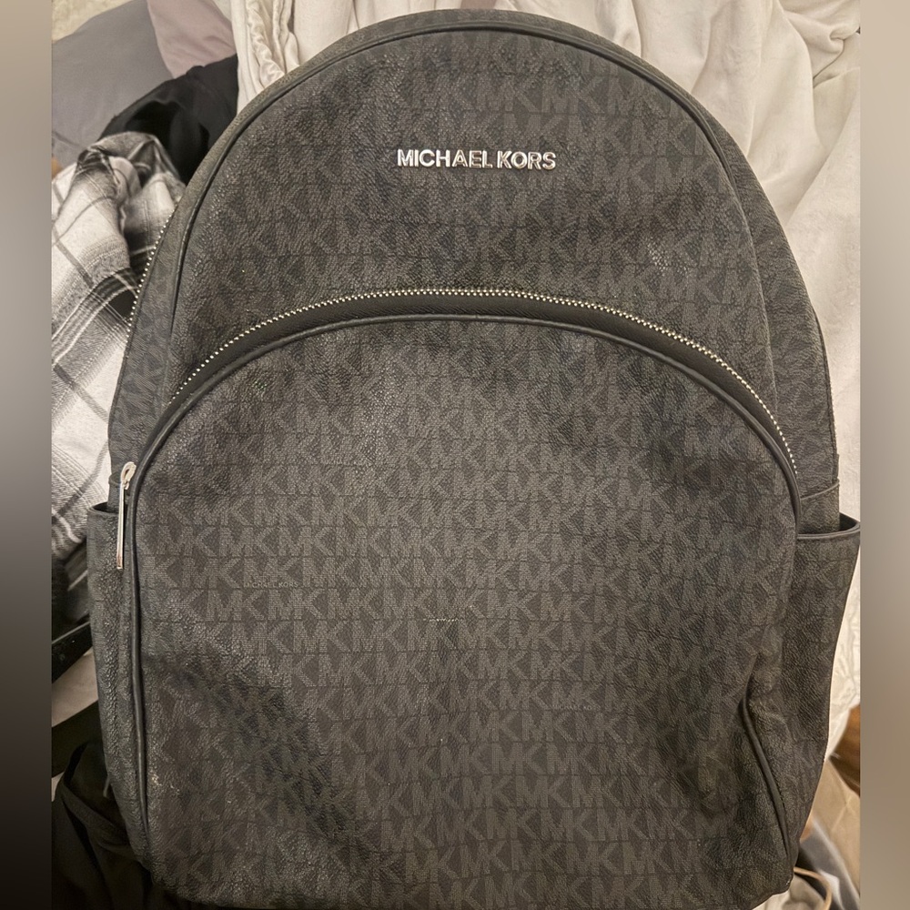 Michael Kors Men's Black MK Logo Backpack
